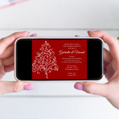Rode Kerstboom Winter Bruiloft Brunch na de Bruilo Kaart