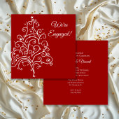 Rode kerstboom Winter Engagement Kaart