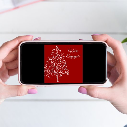 Rode kerstboom Winter Engagement Kaart