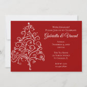 Rode kerstboom Winter Engagement Kaart (Voorkant)
