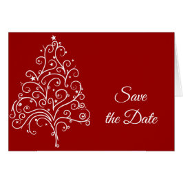 Rode kerstboom Winter Weddenschap Save the Date