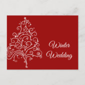 Rode kerstboom Winter Weddenschap Save the Date Aankondigingskaart (Voorkant)