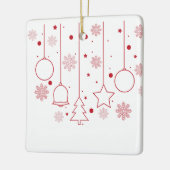 Rode kerstboomdecoraties keramisch ornament (Links)