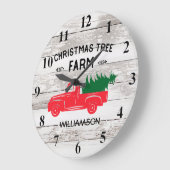 Rode  kerstboomfamilie grote klok (Hoek)