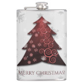 Rode kerstboomkolf heupfles (Voorkant)