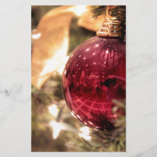 rode kerstboomornament feestelijk briefpapier