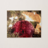 rode kerstboomornament festief legpuzzel (Horizontaal)