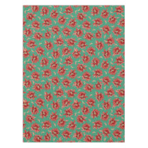 Rode Kerstcactusbloemen op groen patroon