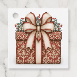 Rode Kerstcadeau Bedankjes Labels