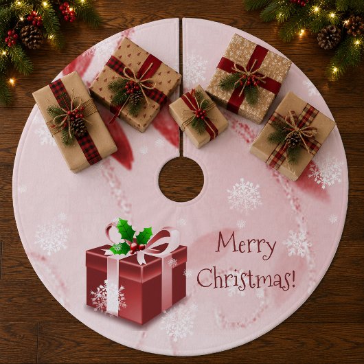 Rode Kerstcadeau Boomrok Fleece Kerstboom Rok