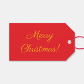 Rode Kerstcadeau-etiket Cadeaulabel (Voorkant (Horizontaal))