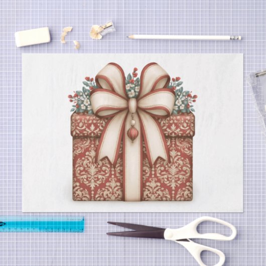 Rode Kerstcadeau Tissuepapier (Craft)