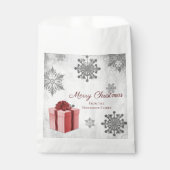 Rode kerstcadeau voor feestmaal bedankzakje (Voorkant)