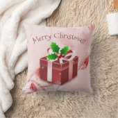 Rode Kerstcadeau Worp Kussen (Deken)