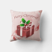 Rode Kerstcadeau Worp Kussen (Achterkant)