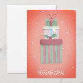 Rode Kerstcadeaus Vrolijk Kerstfeest Niet Foto Feestdagenkaart (Voorkant / Achterkant)