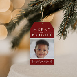 Rode kerstcadeautag cadeaulabel