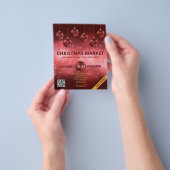 Rode kerstcadeautjes voor kerstmis - kerstmarkt flyer (Hand)