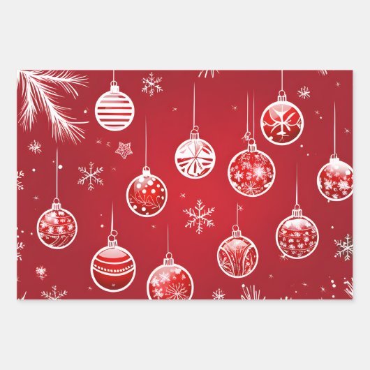 Rode kerstcadeauverpakking, vakantie Design Inpakpapier Vel (Voorkant 2)