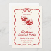 Rode kerstcocktail kaart (Voorkant / Achterkant)