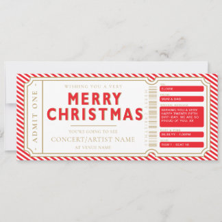Rode Kerstconcert Ticket Cadeaubon Card Kaart