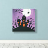 Rode kerstdecoratie Joy Canvas Afdruk (Insitu (Houten vloer))