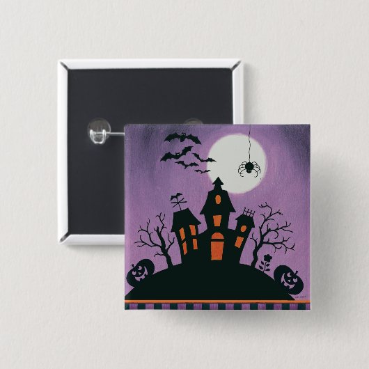 Rode kerstdecoratie Joy Vierkante Button 5,1 Cm (Voorkant /achterkant)