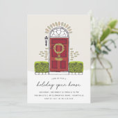 Rode kerstdeur | Holiday Open House Kaart (Staand voorkant)