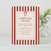 Rode kerstdinermaal kaart (Staand voorkant)