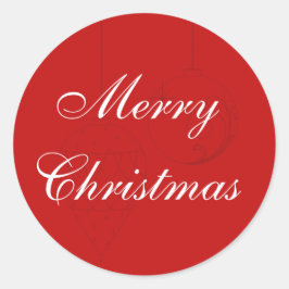 Rode Kerstenvelop Afdichtingen met Ornamenten Ronde Sticker