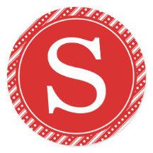 Rode kerstenvelop voor zeegaasstickers met monogra