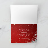 Rode kerstfamilie foto's groet feestdagen kaart (Binnen)