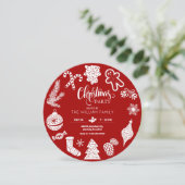 Rode kerstfeest ornamenten kaart (Staand voorkant)