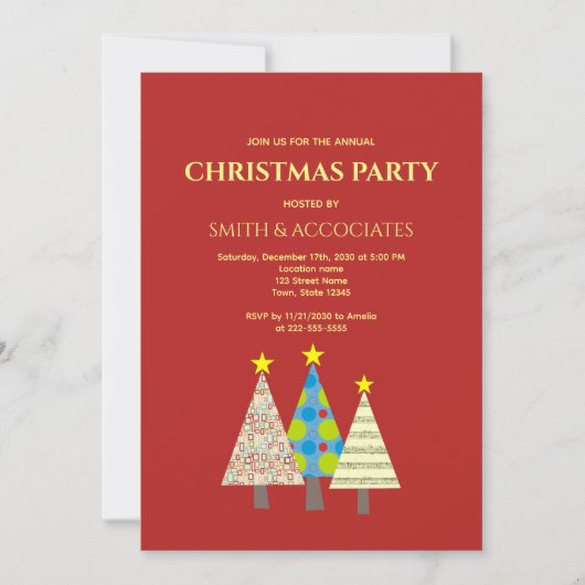 Rode Kerstfeest van het Bedrijf Kaart (Voorkant)