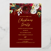 Rode kerstfeestdag folie uitnodiging (Voorkant)