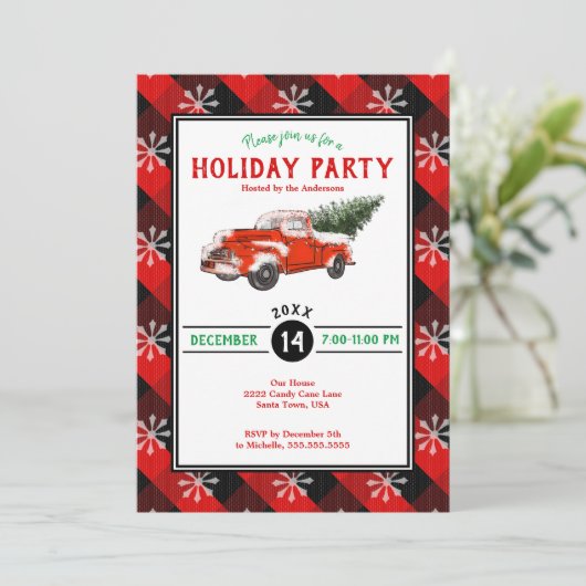 Rode  kerstfeestdag met kerst kaart (Staand voorkant)