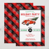 Rode  kerstfeestdag met kerst kaart (Voorkant / Achterkant)