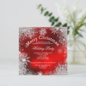 Rode kerstfeestdag winterland kaart (Staand voorkant)