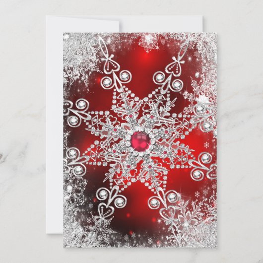 Rode kerstfeestdag winterland kaart (Achterkant)