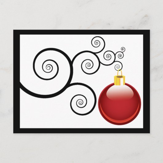 Rode kerstfeestelijke Briefkaarten (Voorkant)