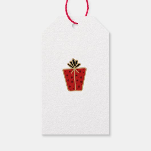 Rode kerstfeestjes cadeaulabel (Achterkant)