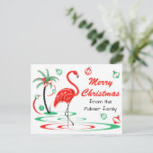 Rode kerstfeestjes Merry Kerstmis Briefkaart (Staand voorkant)