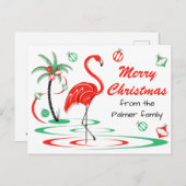 Rode kerstfeestjes Merry Kerstmis Briefkaart (Voorkant / Achterkant)