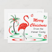 Rode kerstfeestjes Merry Kerstmis Feestdagenkaart (Voorkant / Achterkant)