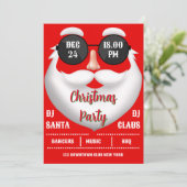 Rode kerstfeestuitnodiging kaart (Staand voorkant)