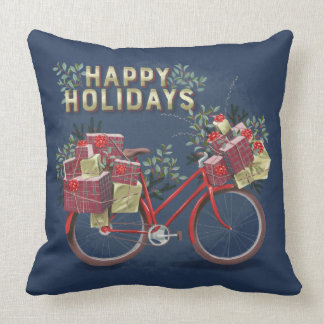 Rode kerstfiets met Cadeaus Kussen