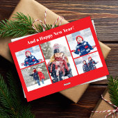 Rode Kerstfoto Collage Joy Typografie Feestdagenkaart