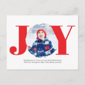 Rode Kerstfoto Collage Joy Typografie Feestdagenkaart (Voorkant)