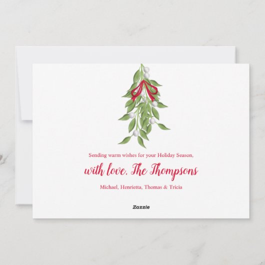 Rode Kerstfoto Mistletoe Sjabloon (Achterkant)