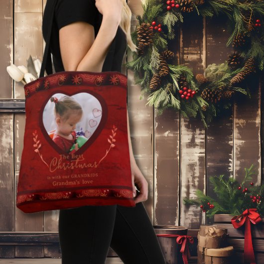 RODE Kerstfoto Oma Tote Bag